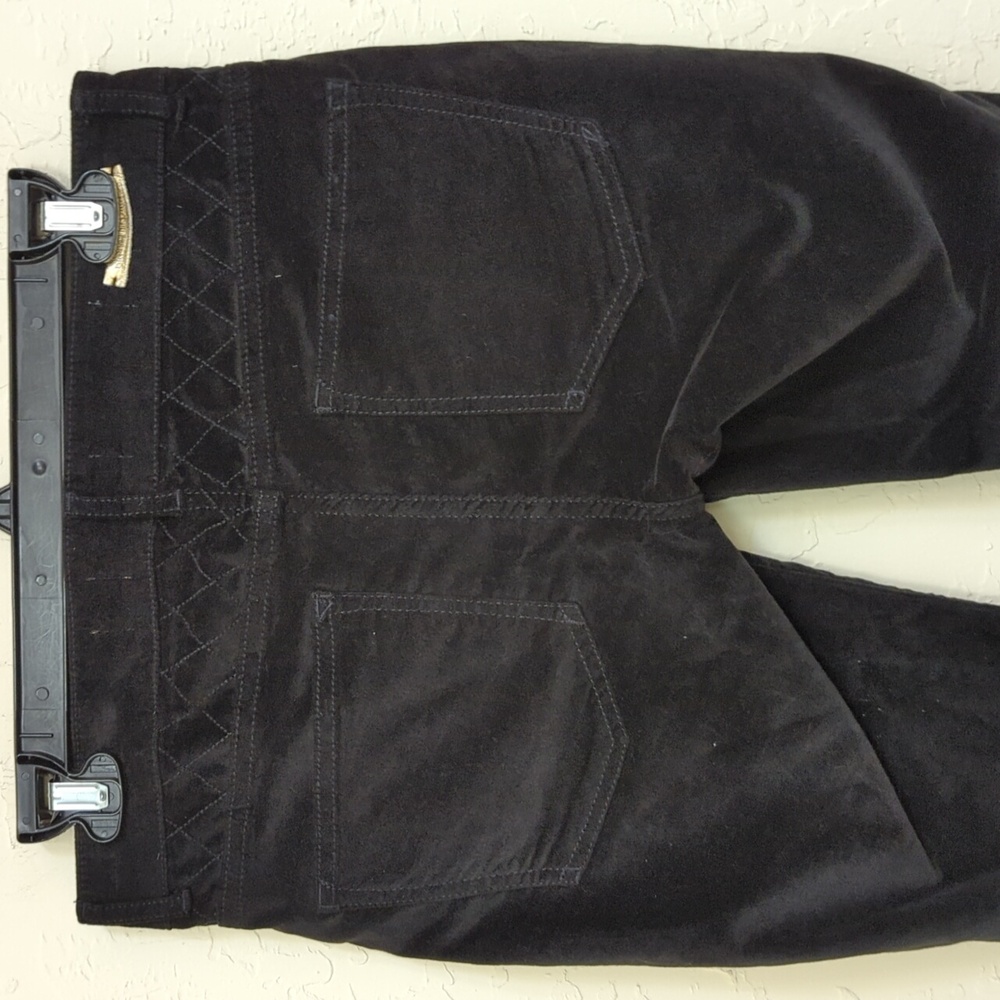 Anthropologie Pilcro Black Serif Skinny Velvet Ankle Pants Size 27 - Picture 6 of 13